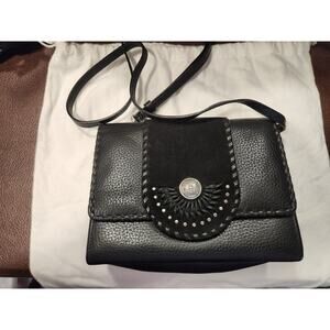 Brighton Crossbody Suede and Leather Black EUC‎ 7.5" x 6" x 3" with dust cover